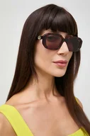 Okulary przeciwsłoneczne - Gucci okulary przeciwsłoneczne damskie kolor brązowy - miniaturka - grafika 1