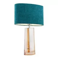 Lampy stojące - Argon Stojąca LAMPA stołowa PRATO 3842 owalna LAMPKA abażurowa do sypialni turkusowa miodowa 3842 - miniaturka - grafika 1