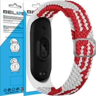 Beline pasek Mi Band 5/6 Textile red/white  czerwony/biały - Akcesoria do smartwatchy - miniaturka - grafika 3