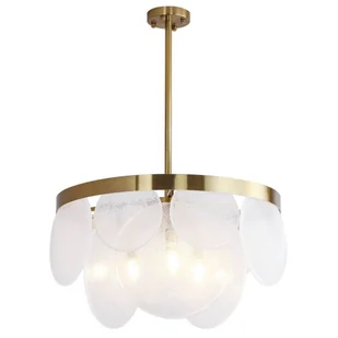Szklana lampa wisząca AURORA ST-9513 BRASS nad stół złoty biały - Lampy sufitowe Szklana lampa wisząca AURORA ST-9513 BRASS nad stół złoty biały - Lampy sufitowe - miniaturka - grafika 1