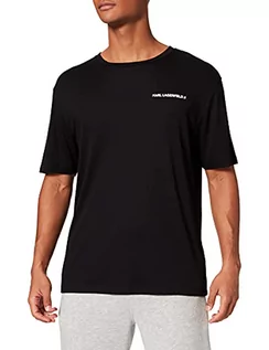 Koszulki i topy damskie - KARL LAGERFELD Unisex Logo Piżama T-Shirt Pajama Top, czarny, XS - grafika 1