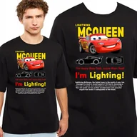 Koszulki męskie - Koszulka Męska T-Shirt I'M Lightning Cars Mcqueen Sally Xl 3378 Czarna - miniaturka - grafika 1