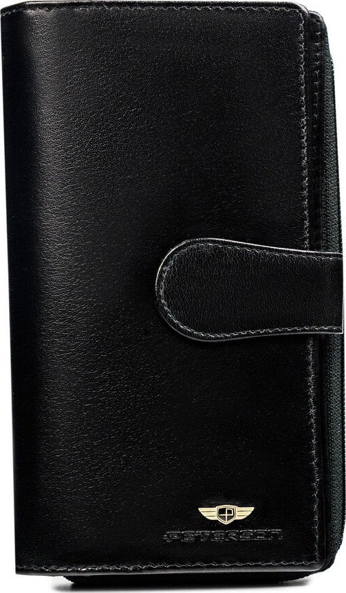 Peterson Duży, skórzany portfel damski na zamek i zatrzask - Peterson NoSize