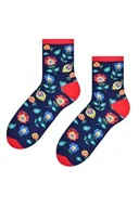 Skarpetki damskie - Bawełniane damskie skarpetki w łowicki motyw kwiatów Art. 118 - miniaturka - grafika 1