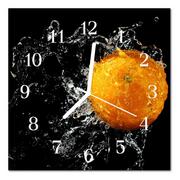 Zegary - Zegar szklany ścienny Cichy Pomarańczowy Owoc - miniaturka - grafika 1