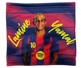 Lamine YAMAL Barcelona bordo komin ocieplony polarem - Apaszki i szaliki damskie - miniaturka - grafika 1