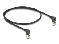 Kable miedziane - DeLOCK Kabel sieciowy RJ45 Cat.6A S/FTP Slim w górę/w górę pod kątem 90° 0,5 m czarny 80280 - miniaturka - grafika 1