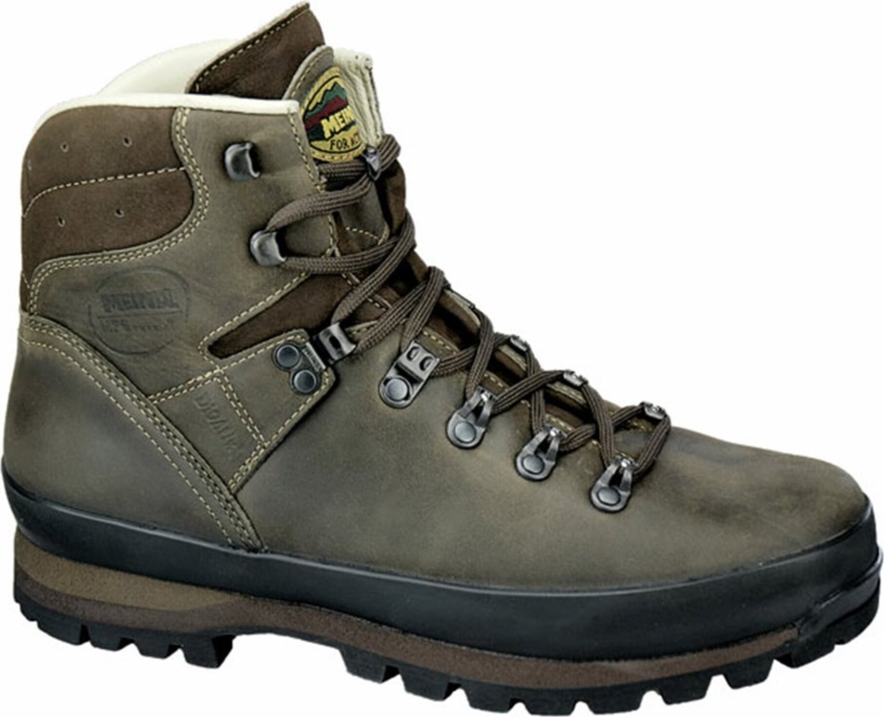 Meindl Borneo 2 MFS damskie, męskie buty turystyczne ze skóry nubukowej brązowe, skórzana podszewka, 4499155/9.5