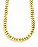Łańcuszki - MĘSKI ZŁOTY ŁAŃCUCH PANCERKA SPLOT KUBAŃSKI CUBAN LINK 60CM 14KT 585 - miniaturka - grafika 1