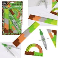 Przybory szkolne - ZESTAW GEOMETRYCZNY, przybory szkolne dla chłopca, linijka, ekierka, kątomierz, cyrkiel KIDEA - miniaturka - grafika 1
