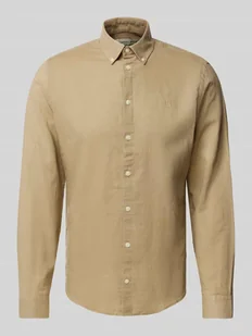 Koszula lniana o kroju regular fit z kołnierzykiem typu button down model ‘Anton’ - Koszule męskie - miniaturka - grafika 1