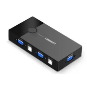 Adaptery i przejściówki - UGREEN Przełącznik switch KVM UGREEN 30357 2-portowy VGA czarny) - miniaturka - grafika 1