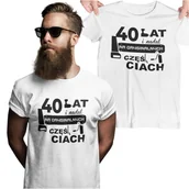 Gadżety dla niej i dla niego - Koszulka na urodziny na 40 czterdziestkę z nadrukiem 40 lat i nadal na oryginalnych częściach - miniaturka - grafika 1