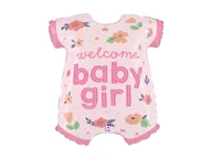 Baby shower i roczek - Balon foliowy Welcome Baby Girl - 50 x 58 cm - 1 szt. - miniaturka - grafika 1