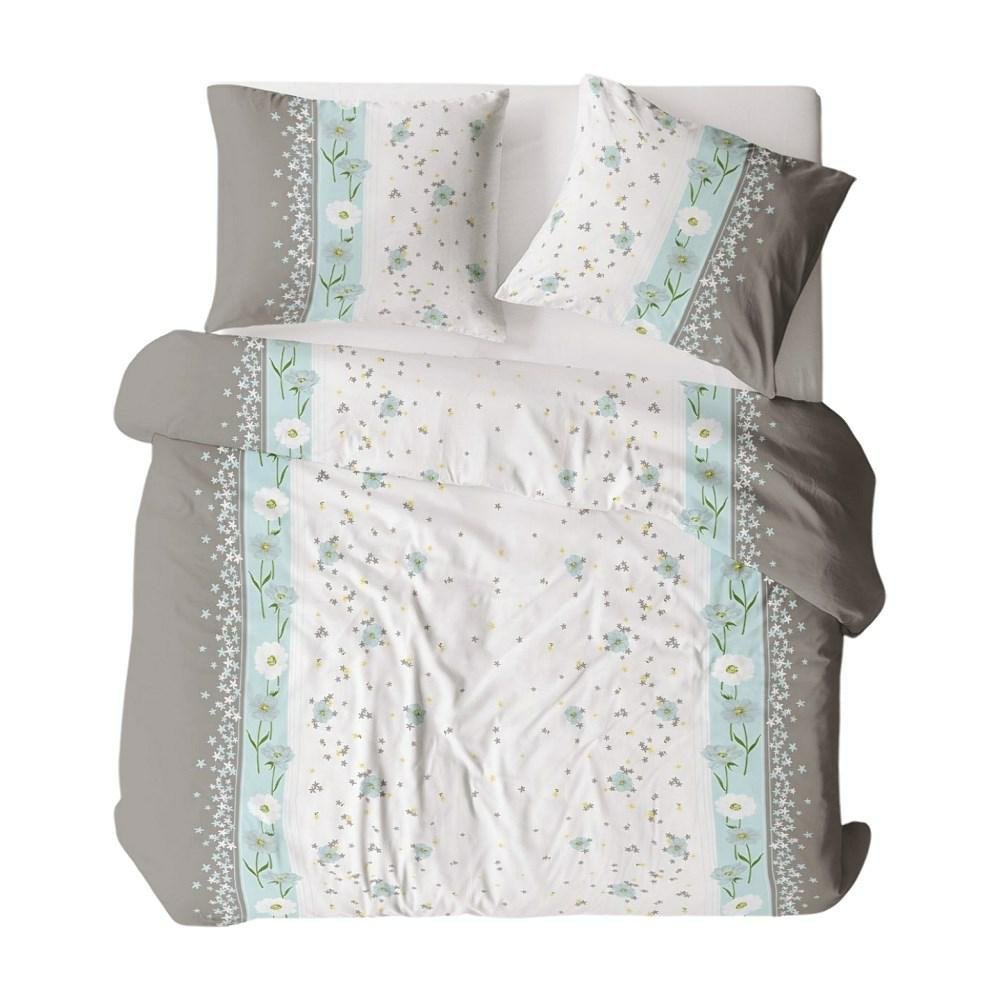 Pościel z kory 180x200 szara biała niebieska jasna paski kwiaty Bielawa KARO