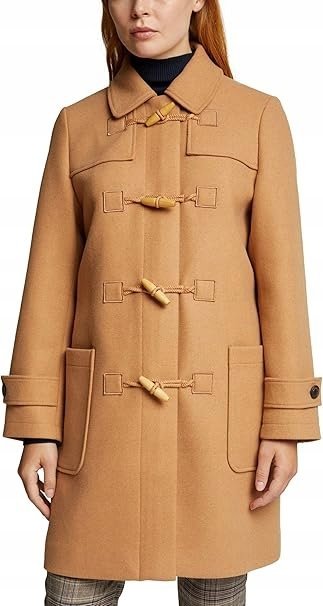 ESPRIT DAMSKI BRĄZOWY PŁASZCZ WEŁNIANY CASUAL XL 1JSB