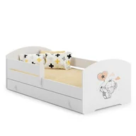Łóżka dla dzieci i młodzieży - Łóżko dziecięce LUK z szufladą i barierką 140x70 Słonik - miniaturka - grafika 1