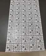 Obrusy i serwetki - Bieżnik Z Gipiury, 40X85, Biały Geometryczny W Kwiaty, G20-01-Pr - miniaturka - grafika 1