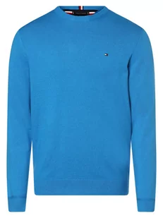 Tommy Hilfiger - Sweter męski z dodatkiem kaszmiru, niebieski - Swetry męskie - miniaturka - grafika 1