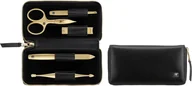 Zestawy do manicure i pedicure - Zwilling Twinox Gold Edition, Zestaw do manicure – czarne, skórzane etui, 5 elementów - Czarny - miniaturka - grafika 1