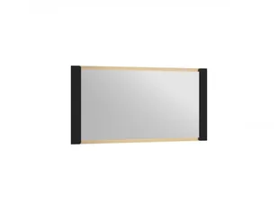 Norica LAZL01 - Lustro Wiszące z Oświetleniem LED Czarny Mat Złoty - Lustra - miniaturka - grafika 1