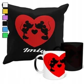 Gadżety dla niej i dla niego - ZESTAW KUBEK MAGICZNY ZMIENIAJĄCY KOLOR + POSZEWKA PREZENT WALENTYNKI+ IMIĘ - miniaturka - grafika 1