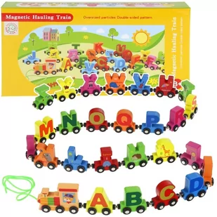 NoboKids Drewniany Pociąg Kolejka Alfabet 26 Wagony Literki CH-015882 - Pociągi dla dzieci - miniaturka - grafika 2