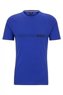 BOSS Męski T-shirt RN Slim Fit Slim-Fit z ochroną UV LSF 50+, niebieski, M - Koszulki męskie - miniaturka - grafika 1