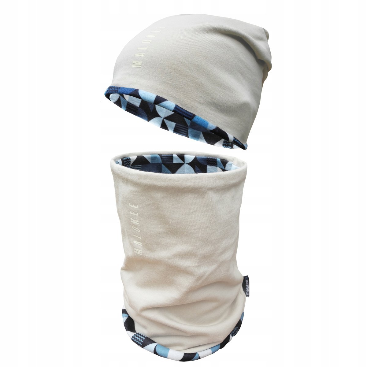 Zestaw czapka z kominem zimowy dwuwarstwowy termoaktywny kobiecy męski