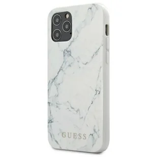 Guess Marble - Etui na iPhone 12 Pro Max biały GUHCP12LPCUMAWH - Etui i futerały do telefonów - miniaturka - grafika 1