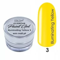 Żele do paznokci - Em nail professional Paint Gel Glamour Nr. 3 Illuminating Yellow - miniaturka - grafika 1