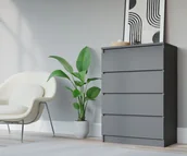 Komody - KOMODA 4 SZUFLADY ANTRACYT - miniaturka - grafika 1