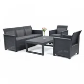 Meble ogrodowe - Meble ogrodowe emma 3-set lyon zestaw 2w1 : kolor - grafit/szary kod: BK-011031 - miniaturka - grafika 1