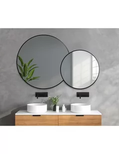 Zestaw okrągłe lustro w lustrze w ramie mdf - DOTTI, Wymiary: 130x199 ( fi130+fi94) - Lustra - miniaturka - grafika 1