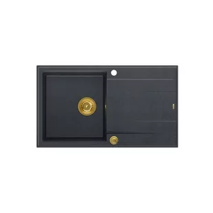 QUADRON Zlewozmywak EVAN 111 czarny, elementy złote, k.pneum. HCQE8650U8_PVDG1_P2O0 - Zlewozmywaki - miniaturka - grafika 1