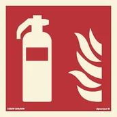 Gaśnice - GAŚNICA znak 20x20 płyta znak świecący luminescenc SignProject BF001_200X200_PS 5904937068124 - miniaturka - grafika 1