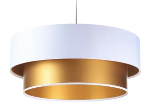 Złoto-biała lampa wisząca w stylu glamour - 5X S420 Cunis - Lampy stojące - miniaturka - grafika 1