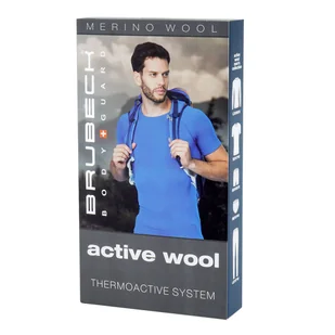 Brubeck - Koszulka termoaktywna z długim rękawem Active Wool Merino - Czarna - LS12820 - Koszulki sportowe męskie - miniaturka - grafika 5
