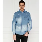 Koszule męskie - Richmond X Jeansowa koszula NIKIA | Regular Fit - miniaturka - grafika 1