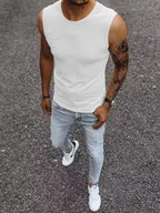 Koszulki męskie - Tank top męski bez nadruku biały Dstreet RX3491-XXL - miniaturka - grafika 1