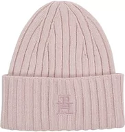 Czapki damskie - Tommy Hilfiger Damska dzianinowa czapka TH Iconic Beanie, mglisty różowy, jeden rozmiar, Misty Pink, Rozmiar uniwersalny - miniaturka - grafika 1