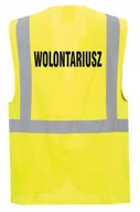 Odzież robocza - Kamizelka odblaskowa WOLONTARIUSZ - kieszenie, nadruk, rozmiar XXXL - miniaturka - grafika 1