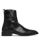 Botki męskie - Kozaki Calvin Klein Slim Clean Zip Boot Lth HM0HM02007 Czarny - miniaturka - grafika 1