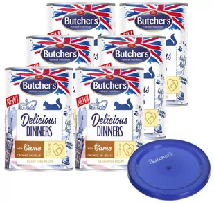 BUTCHER'S Delicious Dinners z dziczyzną kawałki w galaretce 6x400g (kot) + Pokrywka GRATIS!! - Mokra karma dla kotów - miniaturka - grafika 2
