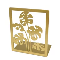 Podpórki do książek - Złota podpórka na książki z dekorem roślinnym - Morik - miniaturka - grafika 1
