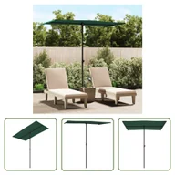 Parasole ogrodowe - The Living Store Parasol ogrodowy na aluminiowym słupku - 180x110 cm - zielony - Parasol Ogrodowy - miniaturka - grafika 1
