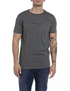 Replay Męski T-shirt M6138L.000.2660, 596 Cold Grey, S - Koszulki męskie - miniaturka - grafika 1