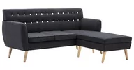 Narożniki - Tapicerowana pikowana sofa ELIOR Larisa 2D, ciemnoszara, 81,5x138x171,5 cm - miniaturka - grafika 1