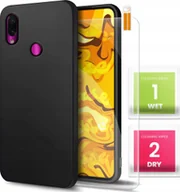 Etui i futerały do telefonów - Hello Case Etui do Xiaomi Redmi Note 7 / Note 7 Pr Czarne, Matowe, Silikon SZKŁO - miniaturka - grafika 1