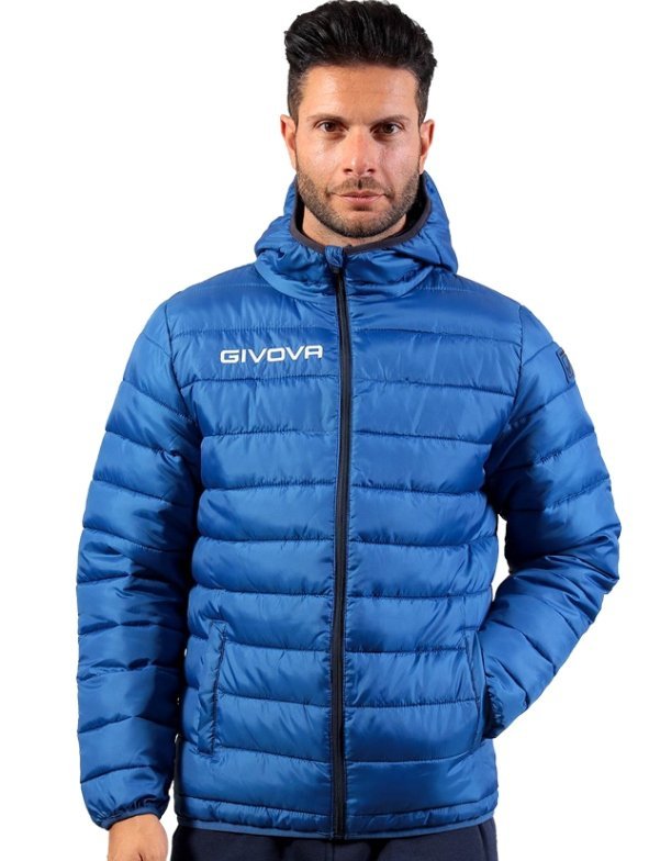 GIVOVA PIKOWANA KURTKA MĘSKA Z KAPTUREM NIEBIESKA Z ZAMKIEM 3XL JXA